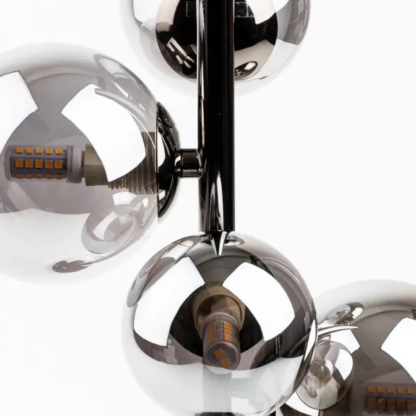 Brilagi - Lampă de masă LED MILLA 4xG9/3W/230V negru-cromat/sticlă fumurie