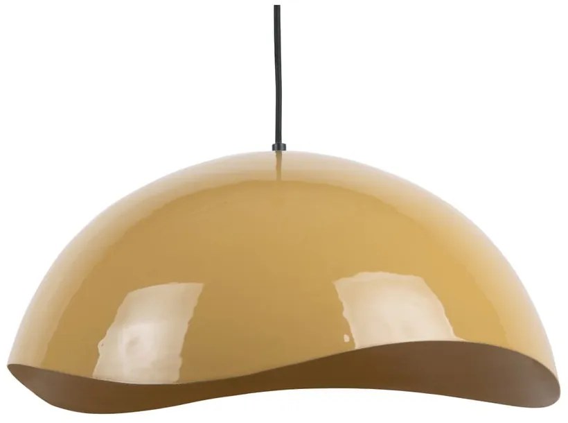 Lustră galben-muștar cu abajur din metal ø 50 cm Waved – Leitmotiv