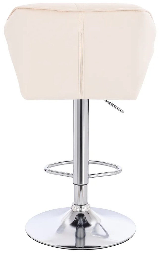 HR111W Scaun Crem Velur Bază Cromata