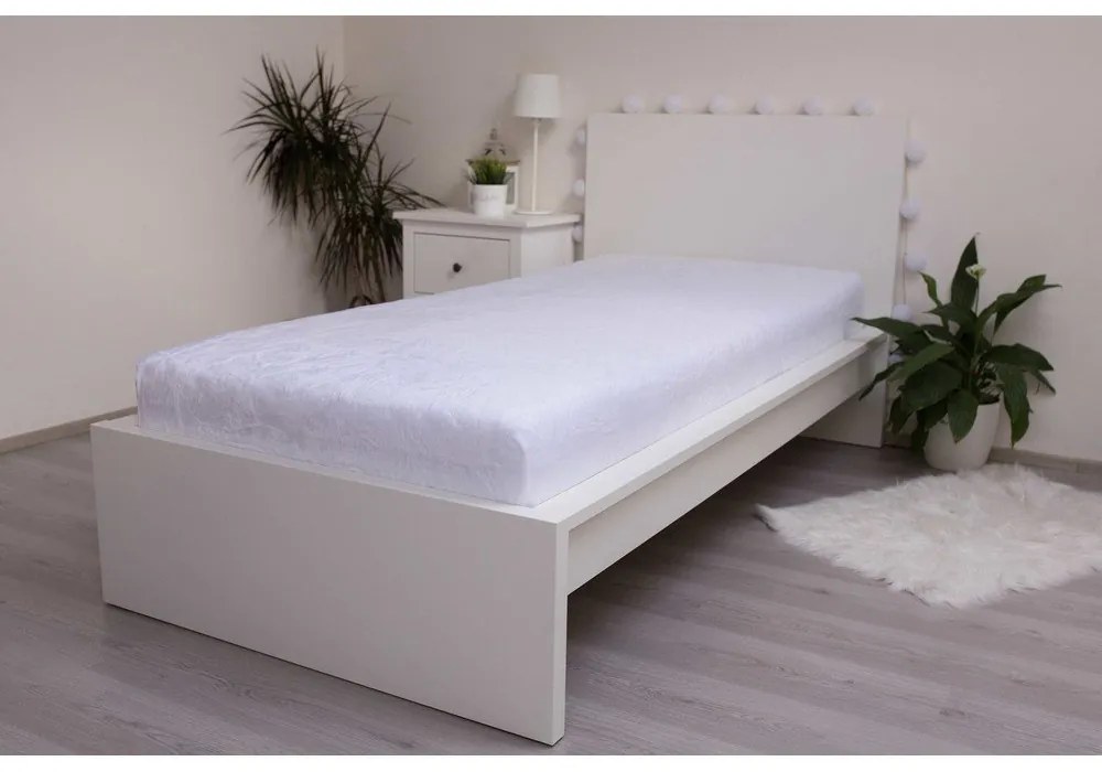 Cearceaf alb din micropluș cu elastic 90x200 cm – Jerry Fabrics