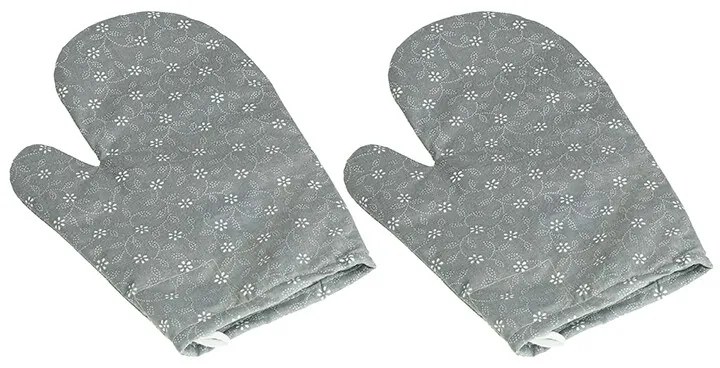 Mănușă de bucătărie Bellatex Floare gri, 28 x 18 cm, 2 buc