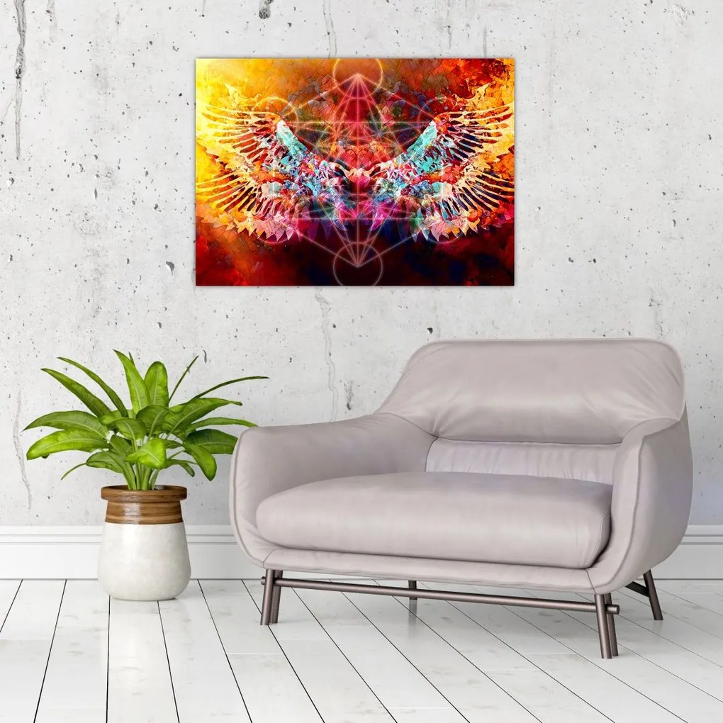 Tablou - Merkaba cu aripi, abstracție (70x50 cm)