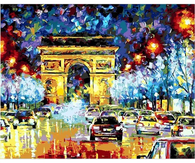 Pictura pe numere cu un cadru "Arc de triumf" 50x40 cm