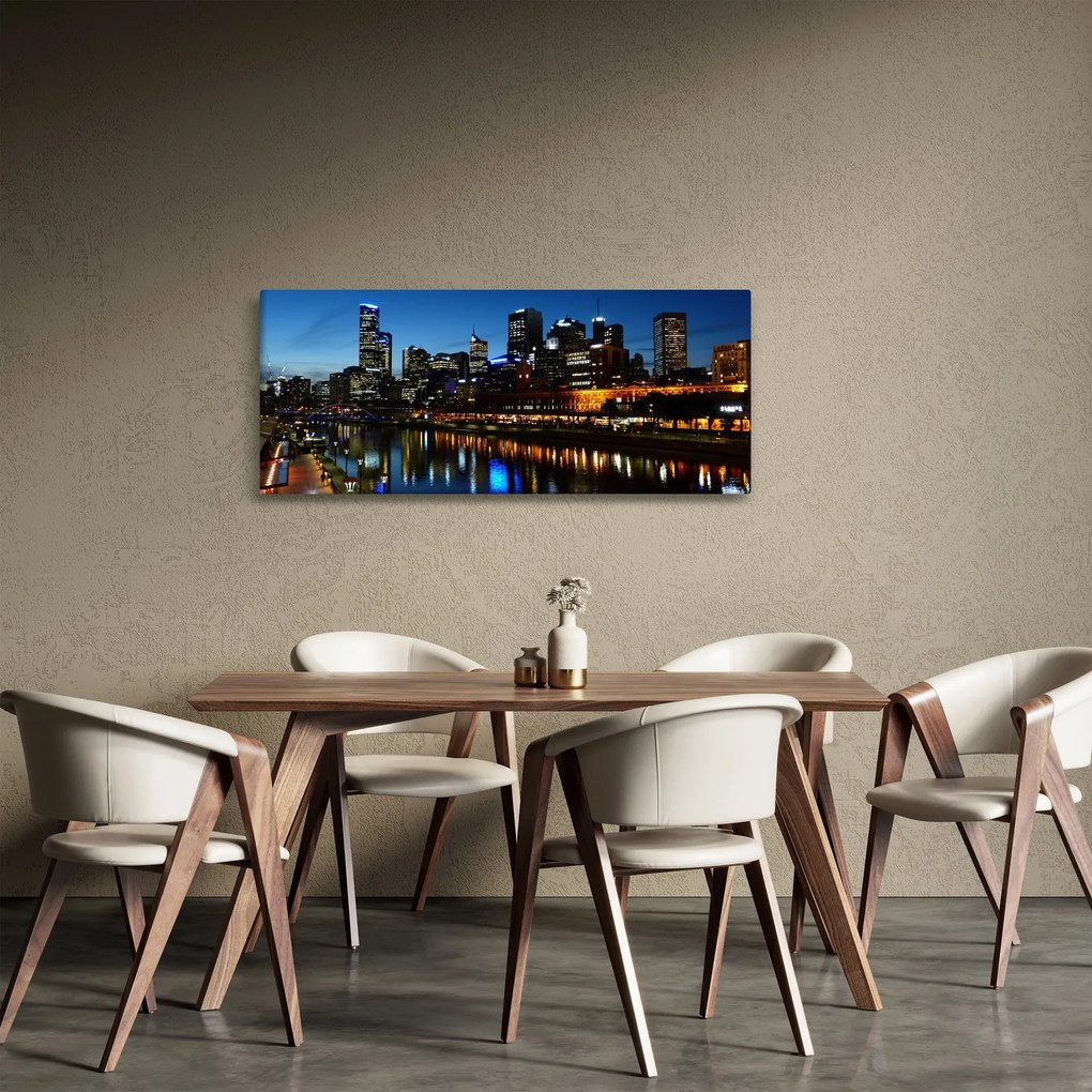 Tablou cu noaptea în Melbourne (120x50 cm)