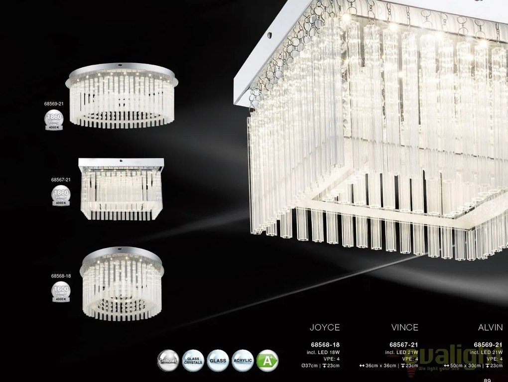 Plafoniera LED design modern Vince 68567-21 GL