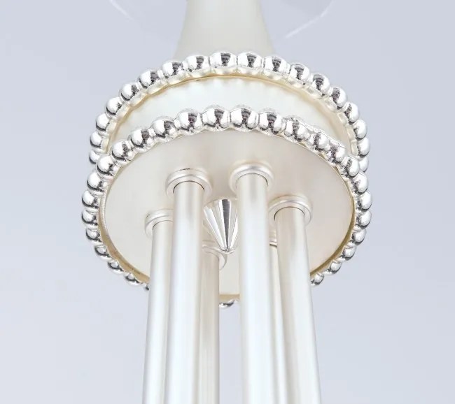 Candelabru 6 brate stil clasic cu cristale Swarovski Giada argintiu mat