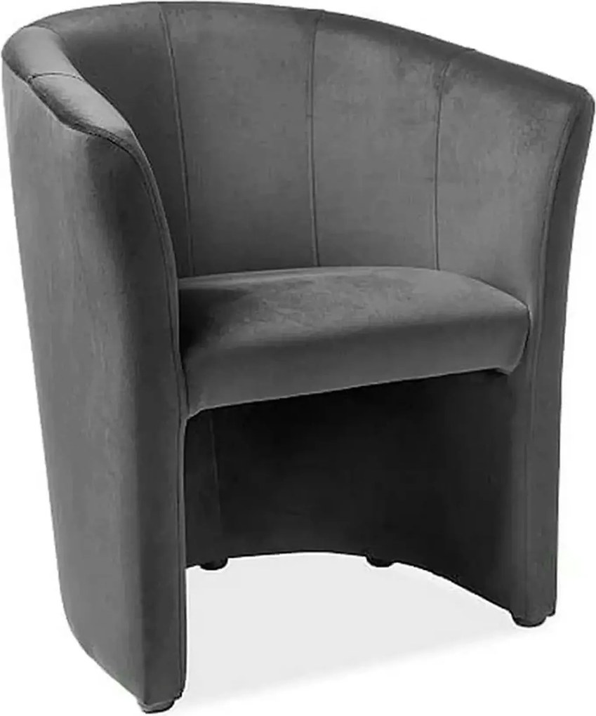 Fotoliu TM-1, stofa catifelata gri - Bluvel 14, 67x60x76 cm