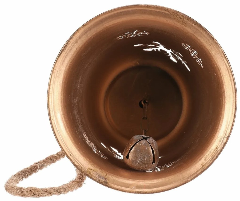 Clopot metalic suspendat, auriu, 20 x 20 x 58 cm