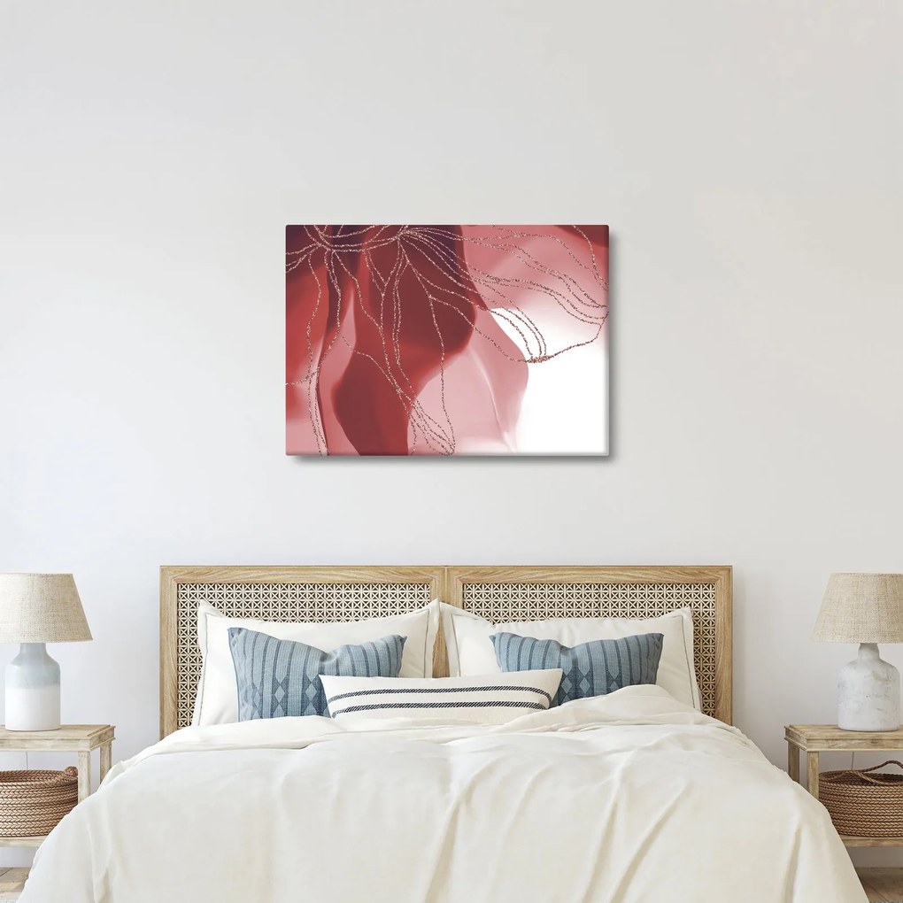 Tablou - Floare abstractă roșie N⁰1 (70x50 cm)