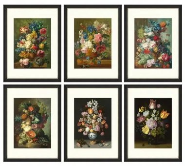 Tablou 6 piese Framed Art Flowers in Vase