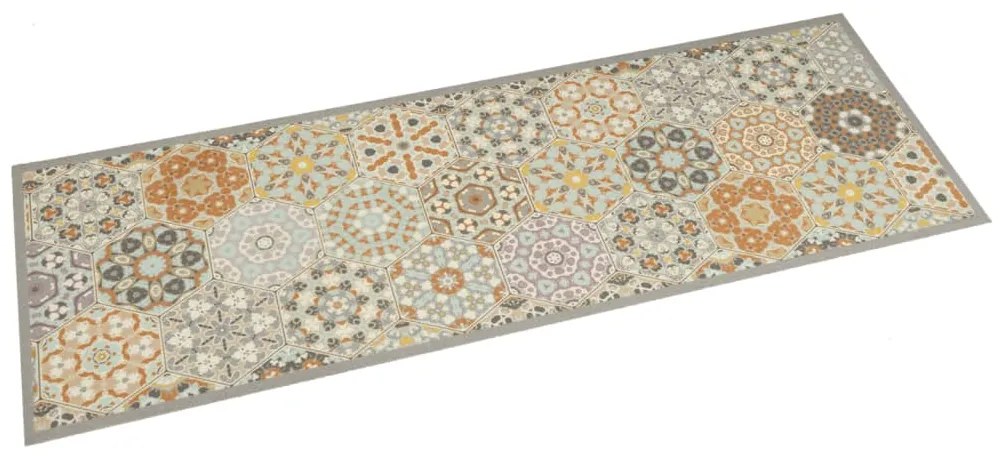 vidaXL Covor de bucătărie lavabil pastel hexagonal, 45x150 cm, catifea