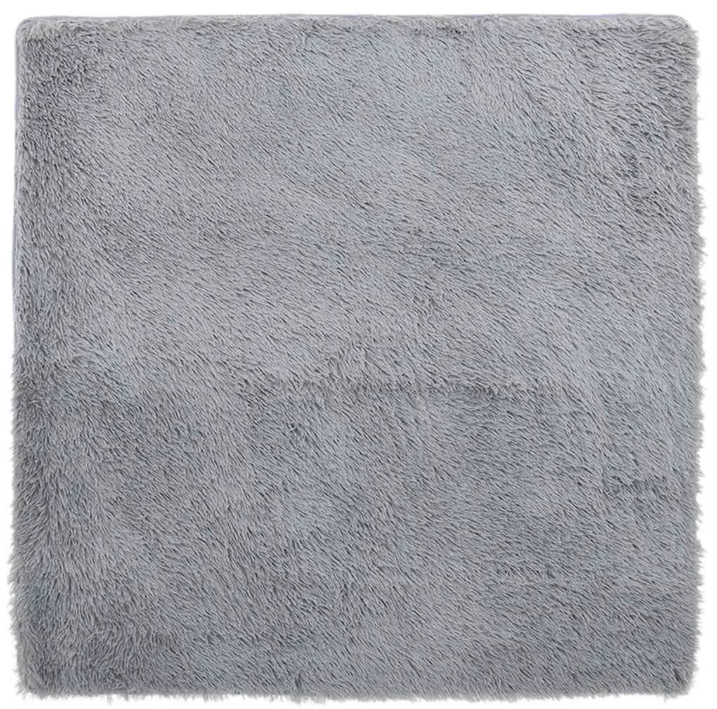 vidaXL Covor shaggy cu pom înalt, NAVARRA, gri argintiu, 240x240 cm