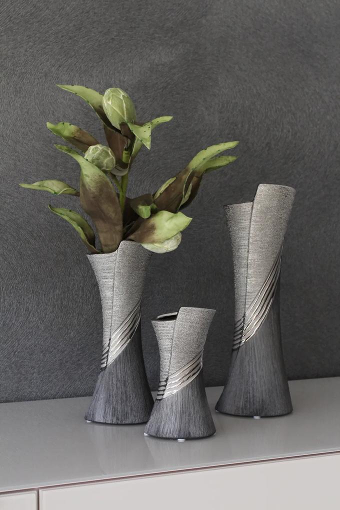 Vaza, BRIDGETOWN, Ceramica, Nuante de gri, 9.5X12X30 cm