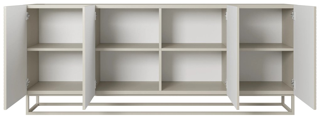 Comodă Asha 200 cm cu patru uși - casmir / cadru casmir