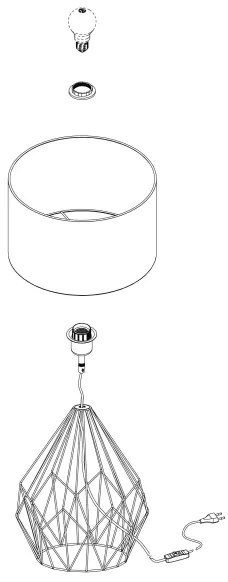 Eglo 95185 - Lampa de masa PEDREGAL 1xE27/60W/230V