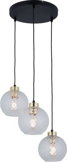 Lustră LED suspendată pe cablu DEVON 3xE27/15W/230V negru/transparent