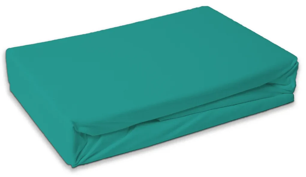 Cearșaf de pat din frotir verde turcoaz, 180 x 200 cm, 180 x 200 cm
