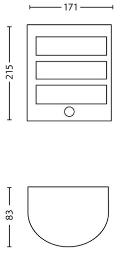 Aplică de exterior cu senzor Philips 17324/47/16 PYTHON 1xLED/6W/230V IP44