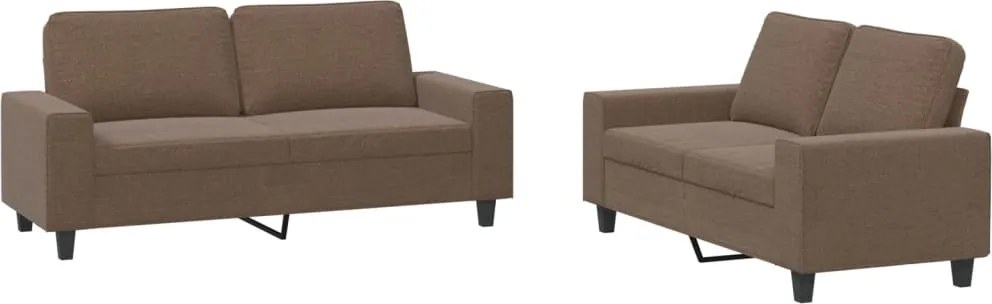 vidaXL Set de canapele, 2 piese, maro, textil