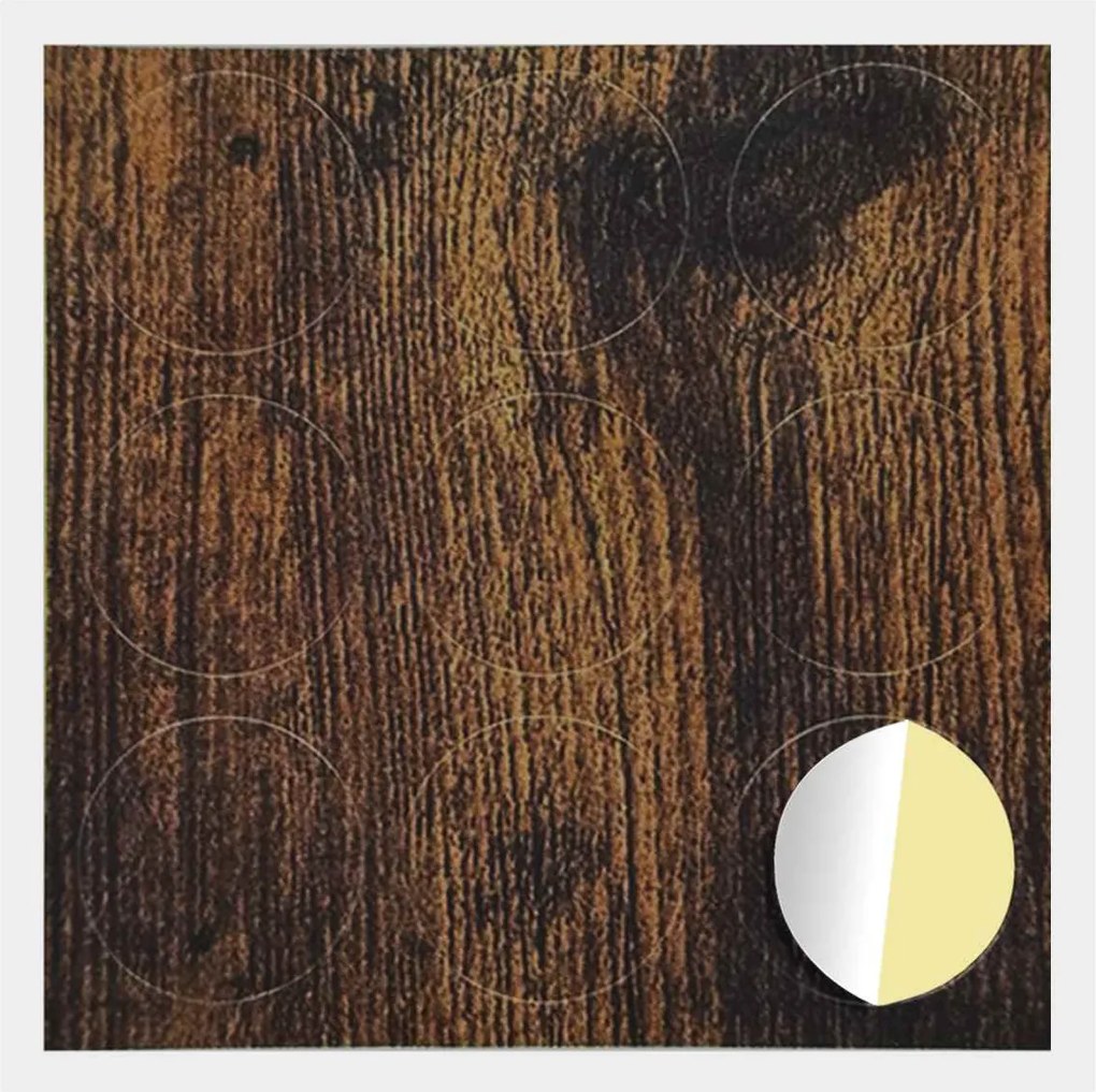 vidaXL Copertă autocolantă pentru șuruburi 12 pcs Stejar fumuriu