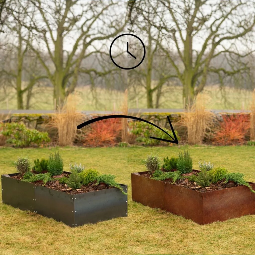 Alto Răsfățat înălțat 74 x 148 x 36 cm, corten CORGARDEN 1012