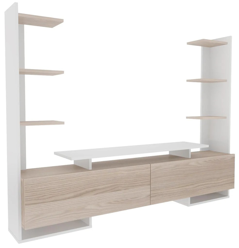 Mobilier living Avianne (alb + stejar). 1101399