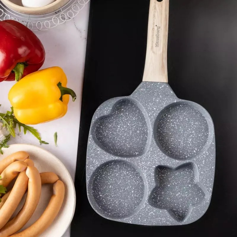 Tigaie cu 4 sectiuni Klausberg KB 7808, 19cm, Acoperire din marmura, Diverse forme, Inductie, Gri
