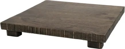 Platou decorativ din lemn masiv de mango, natur, 4×30×30 cm, „Tours"