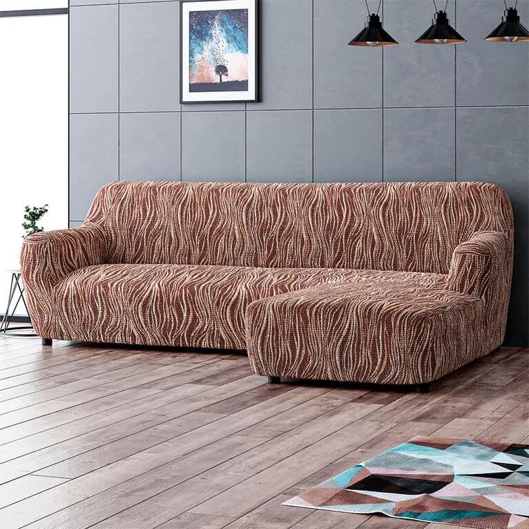 Gaico Huse bielastice UNIVERSO NOU dungi maro canapea cu otoman dreapta (l. 170 - 300 cm)