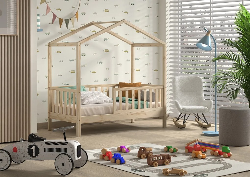 Pat copii Vipack PENTRU COPII MICI DALLAS 70 X 140 CM NATURAL