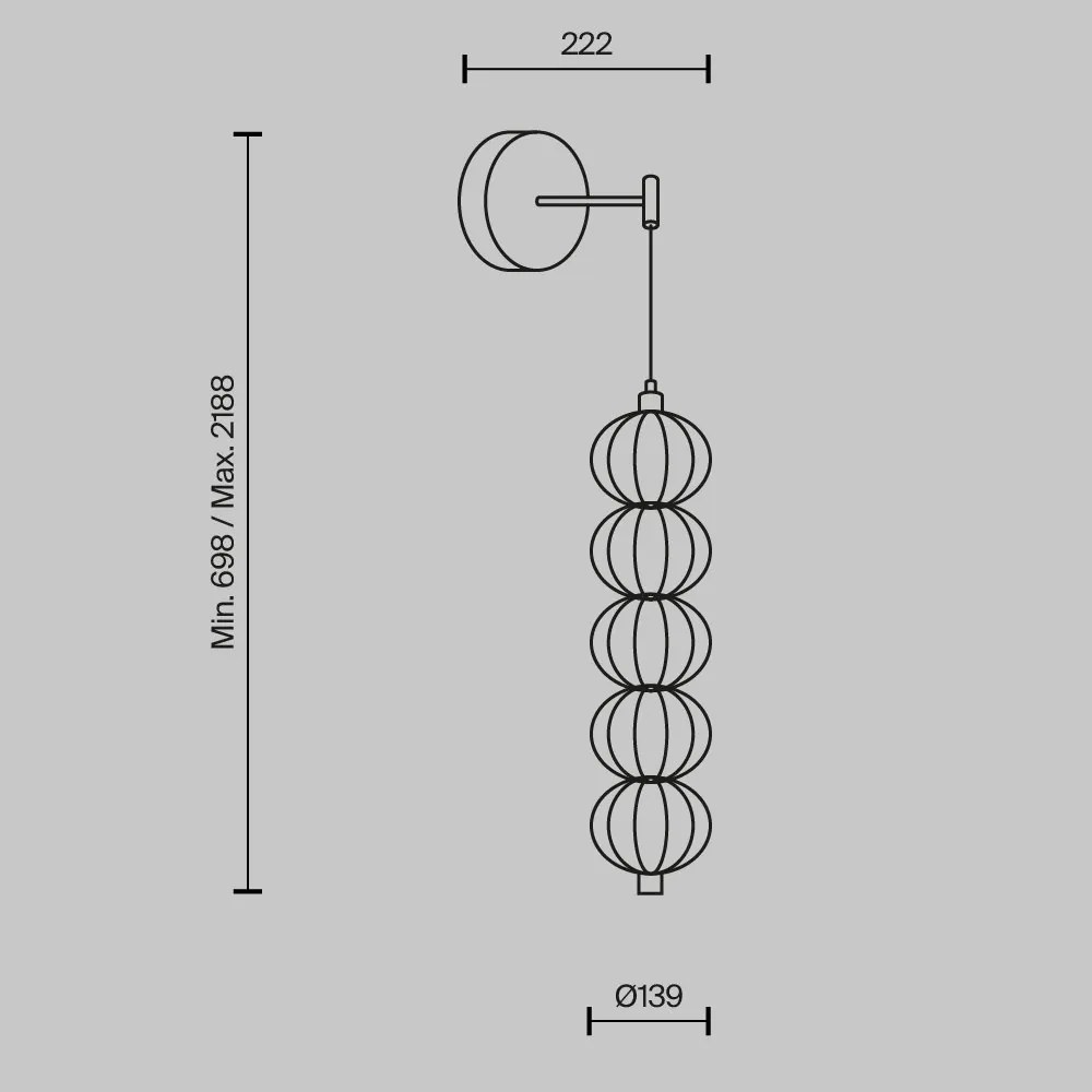 Aplica LED suspendata design decorativ Golden Cage