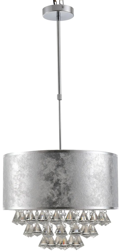 HOMCOM Candelabru Modern din Cristal Inaltime Reglabila, 44 Pandantive din Sticla
