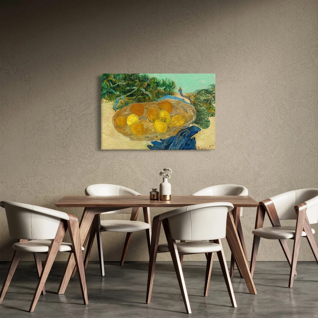 Tablou - Vincent van Gogh, Still Life of  Oranges and Lemons with  Blue Gloves, reproducere (90x60 cm)