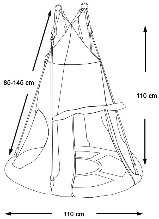 Leagan cuib-110 cm-rosu-cu cort