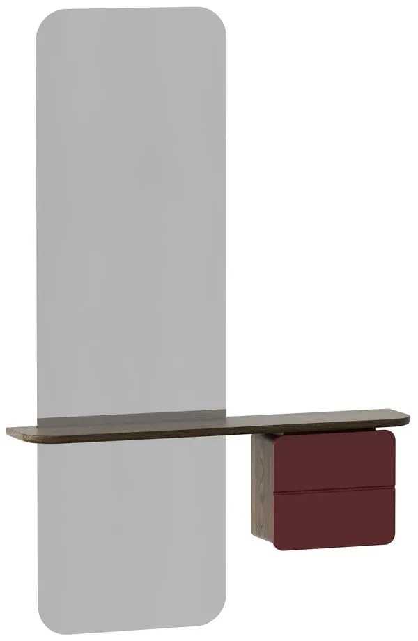 Set pentru hol roșu/maro cu aspect de lemn de stejar One More Look – UMAGE
