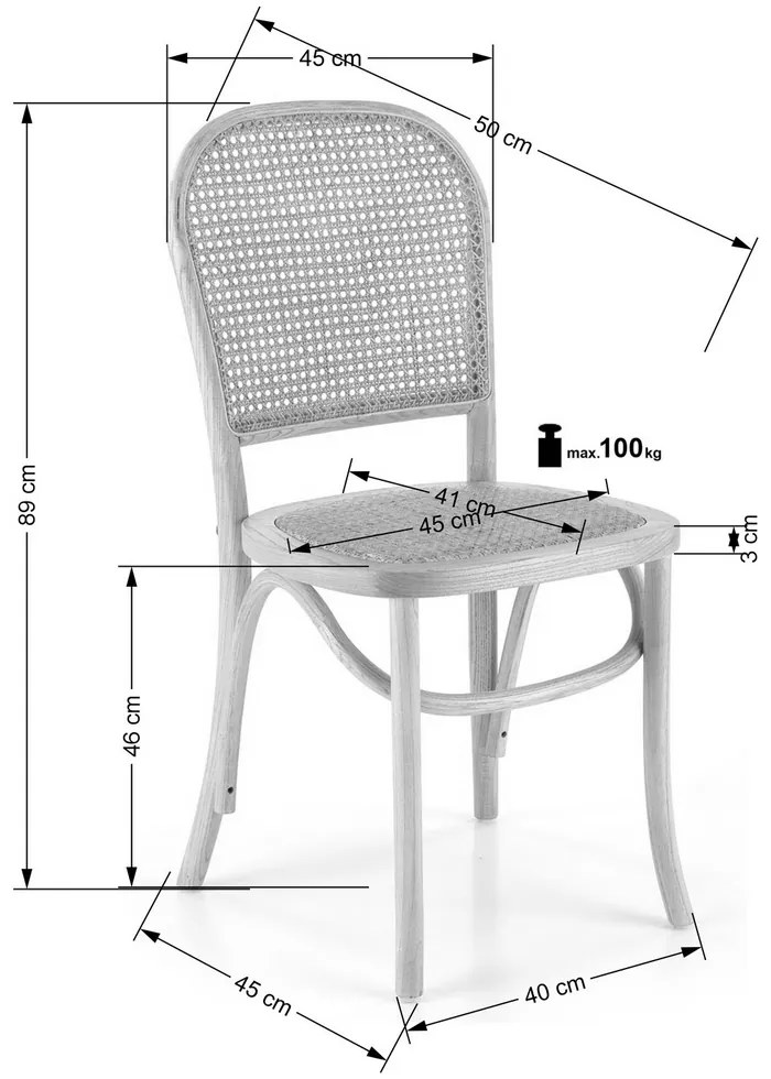 Scaun de bucaterie Midir, ratan