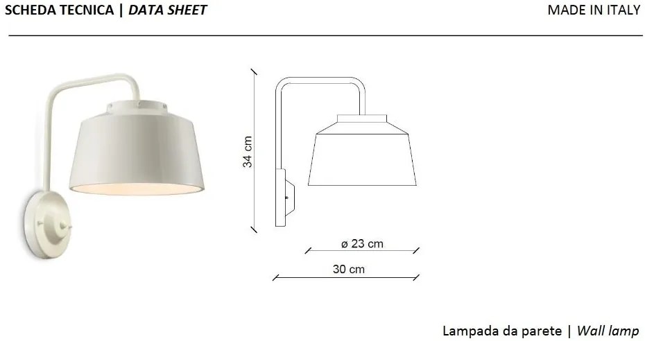 Aplica de perete design retro realizata manual din ceramica 50's