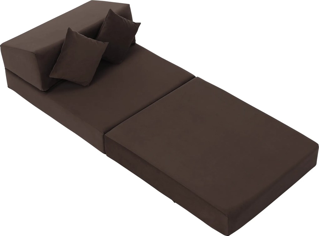 Saltea pliabilă/fotoliu extensibil, 2 in 1, maro Taupe, PELOS