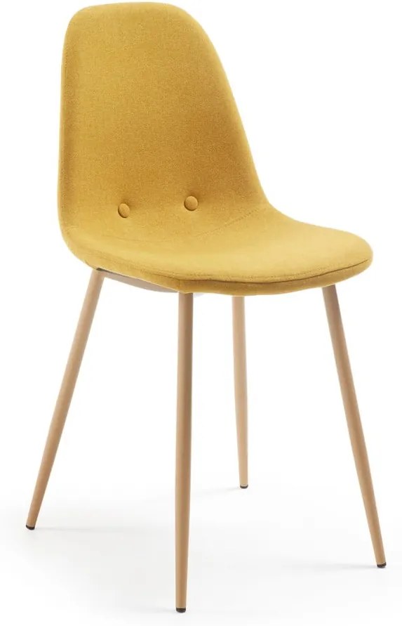 Scaun de dining La Forma Lissy, galben muştar