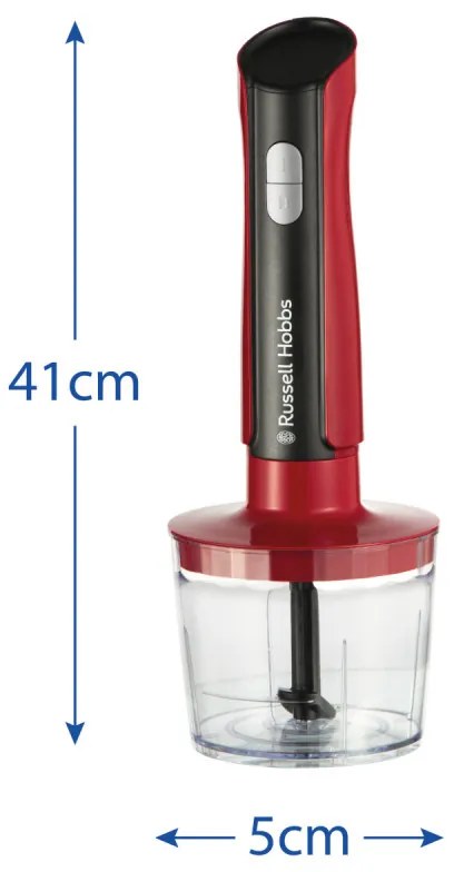 Blender 3 în 1 Russel Hobbs Desire 27140-56, 500W, 600+500 ml, 2 viteze + puls, Otel inoxidabil, Fara BPA, Rosu