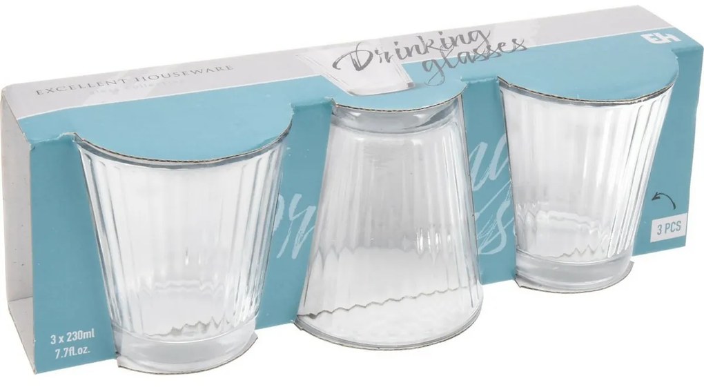 Set de pahare EH Stripes 3 buc, 230 ml