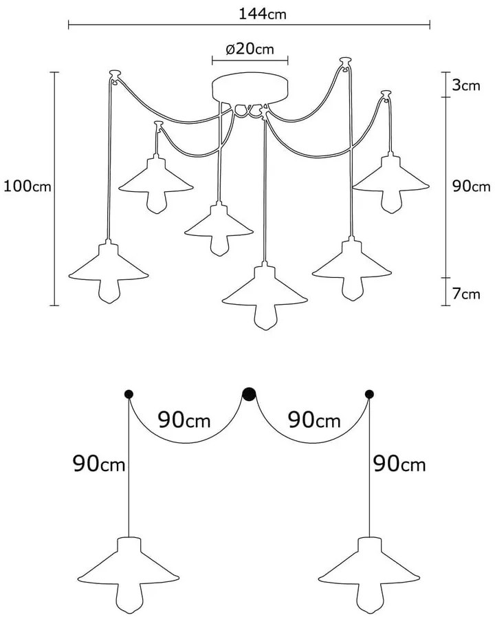 Lustră cu abajur din metal ø 114 cm Manavgat – Opviq lights