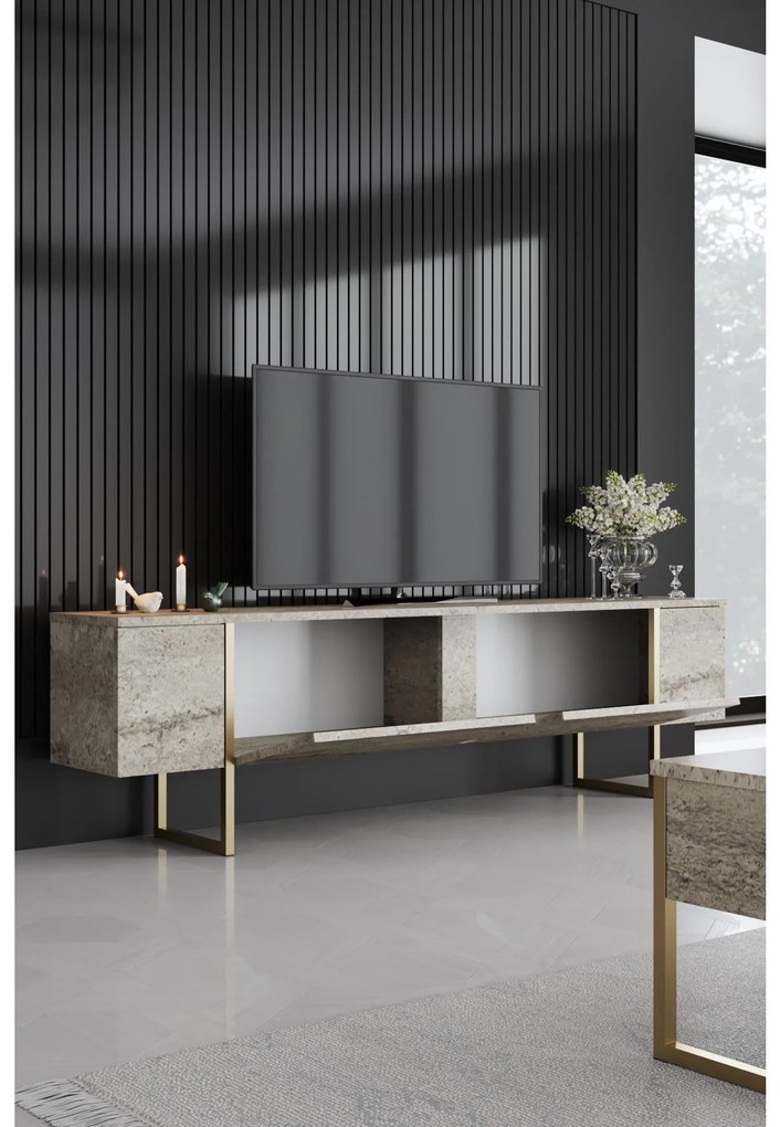 Mobilier living Luna set (Travertin + auriu) . 1102332