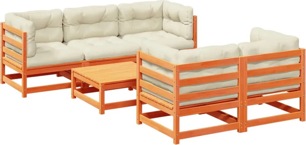 vidaXL Set mobilier de grădină cu perne, 6 piese, lemn masiv de pin