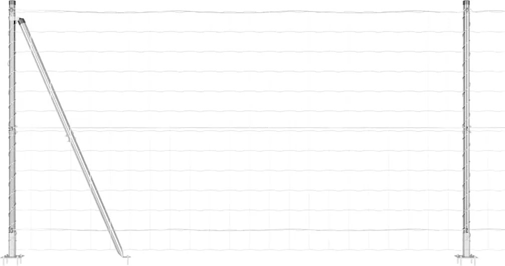 vidaXL Gard cu Stâlp Argintiu 1,2 x 10 m Oțel