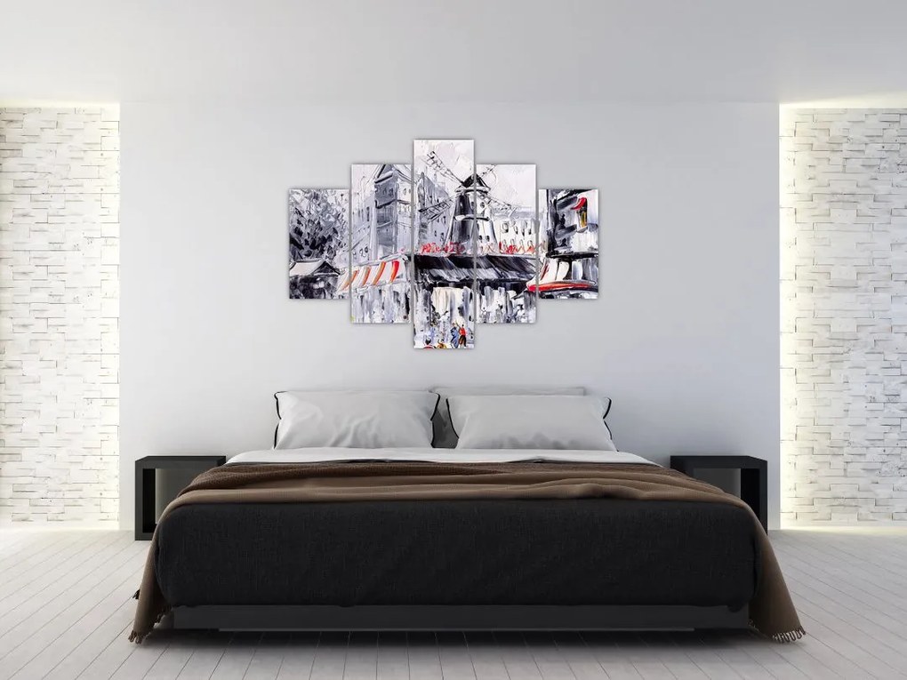 Tablou - Strada din Paris, pictură în ulei (150x105 cm)