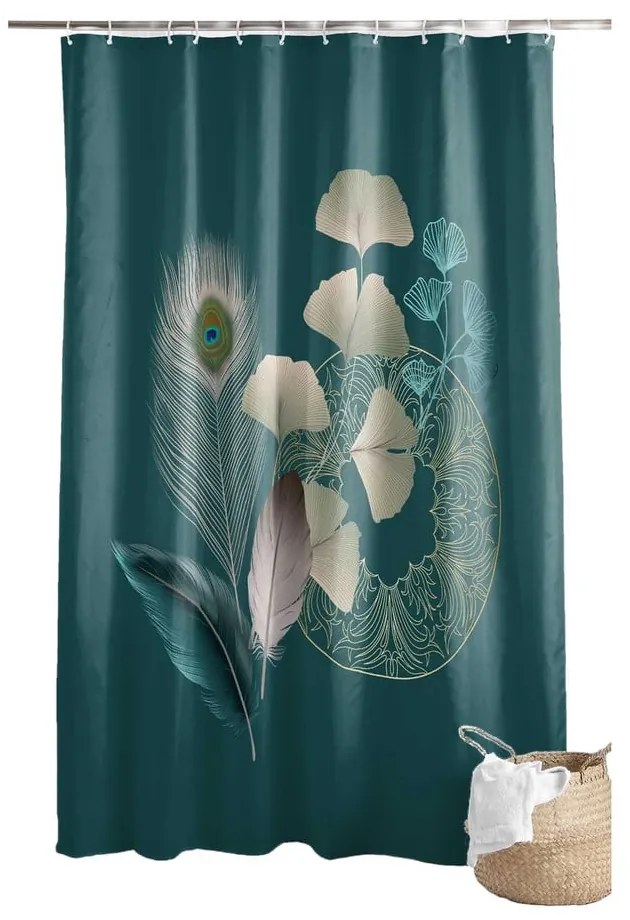 Perdea de duș 180x200 cm Ginkoblue – douceur d'intérieur