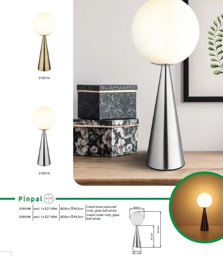 Veioza/Lampa de masa design modern PINPAL alama/opal