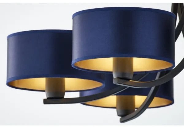 Jupiter 2102 - Candelabru cu lanț ARTHUR 6xE27/15W/230V albastru/negru