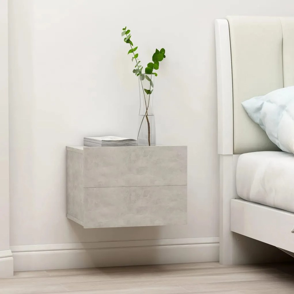 801061 vidaXL Noptieră, gri beton, 40x30x30 cm, lemn prelucrat
